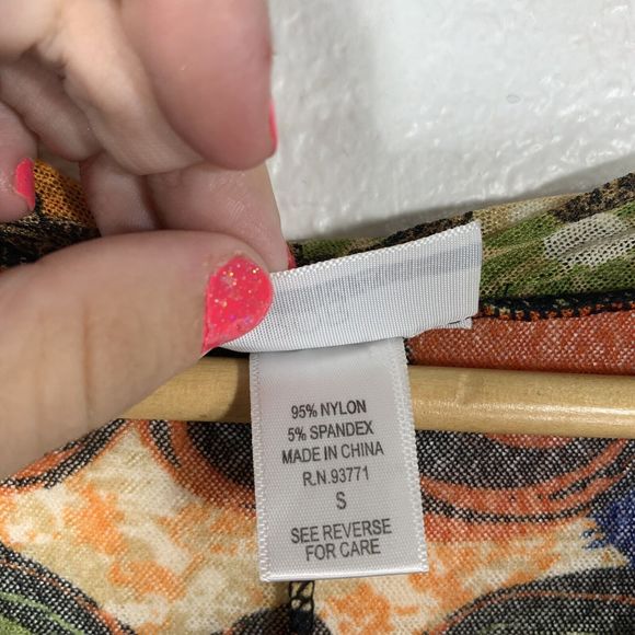 Mirror Image Colorful 3/4 Sleeved Boho Hippy Semi-sheer Dress Sz Small Women’s - Picture 11 of 11